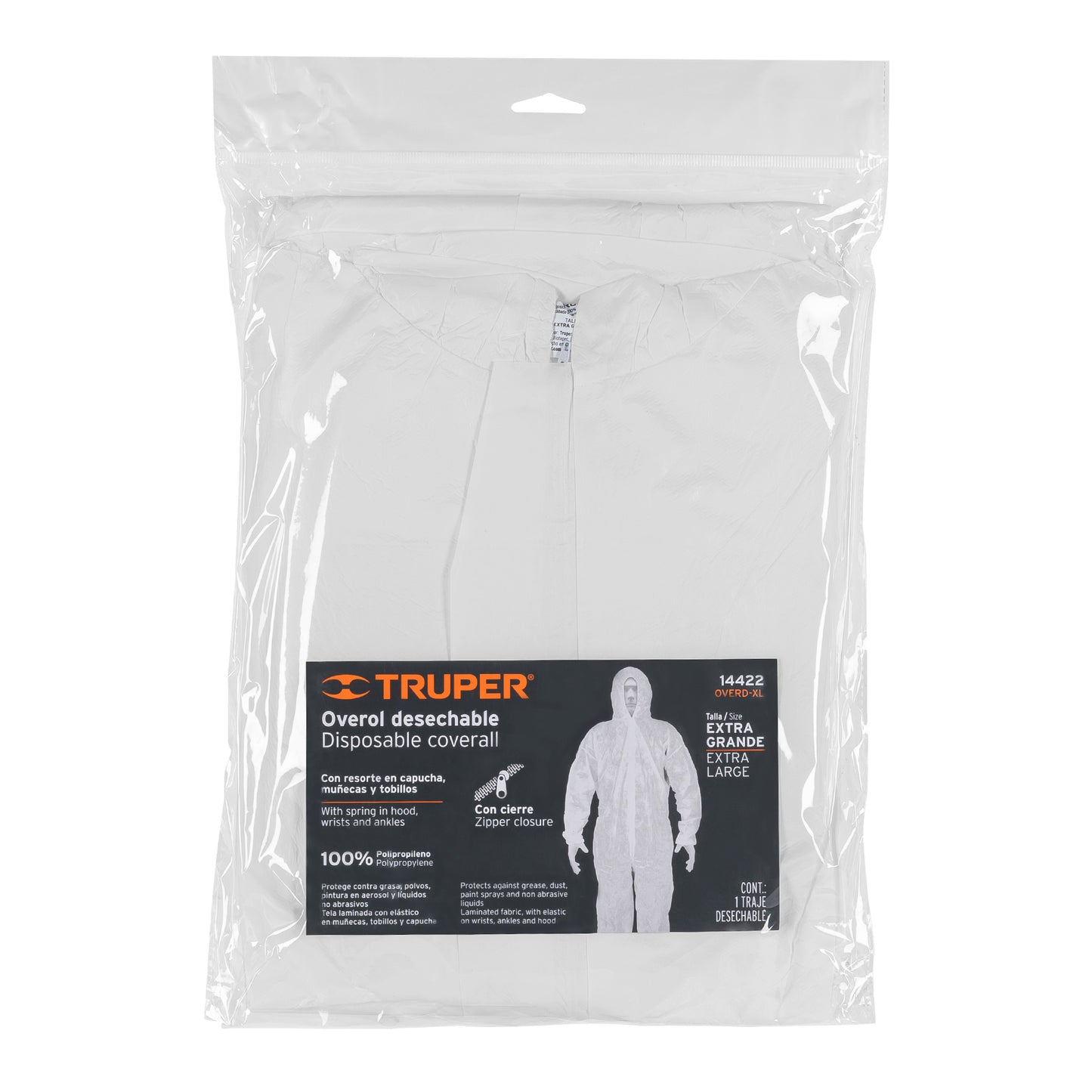 Overol desechable, talla extra-grande