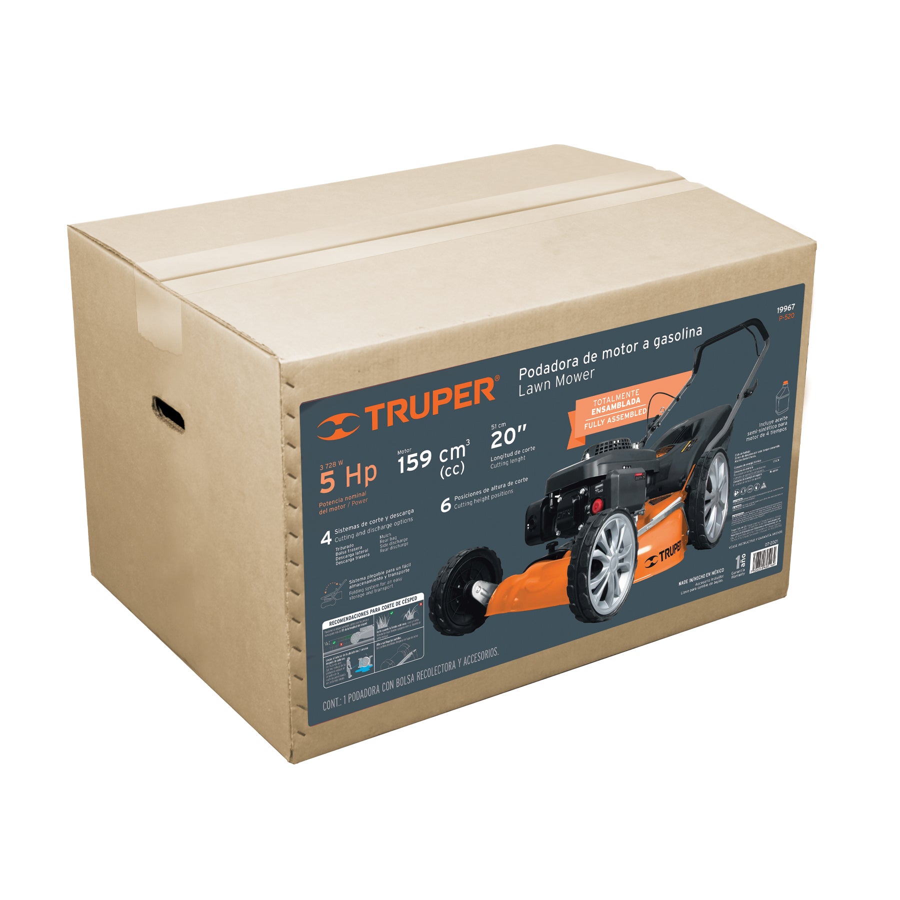 Podadoras con motor a gasolina, 5HP, de 20"