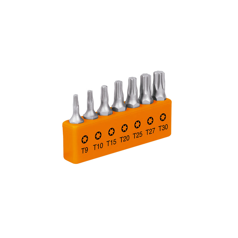Juego de 7 puntas Torx, largo 1', en organizador