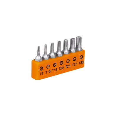 Juego de 7 puntas Torx, largo con seguro 1', en organizador
