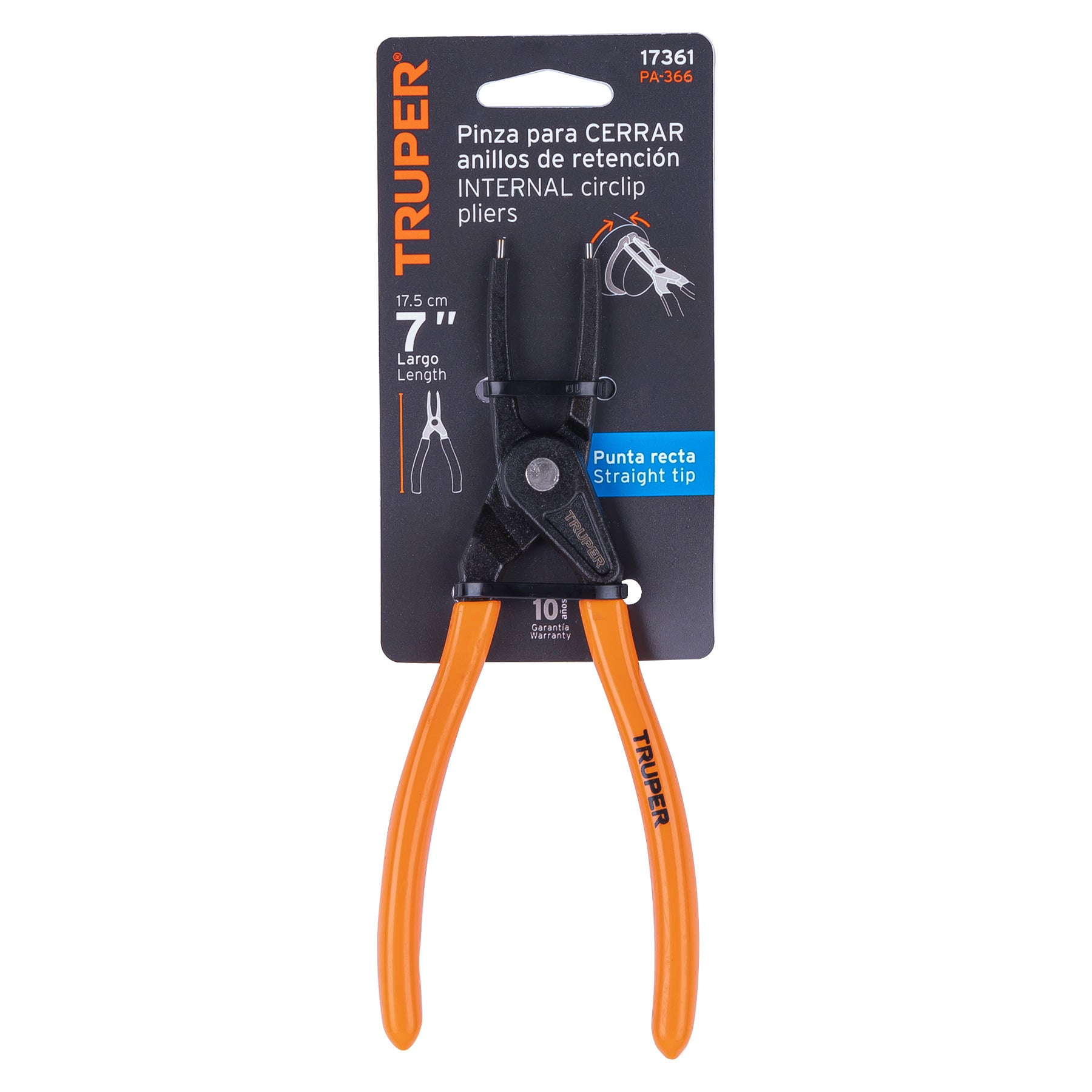 Pinza punta recta para cerrar anillos