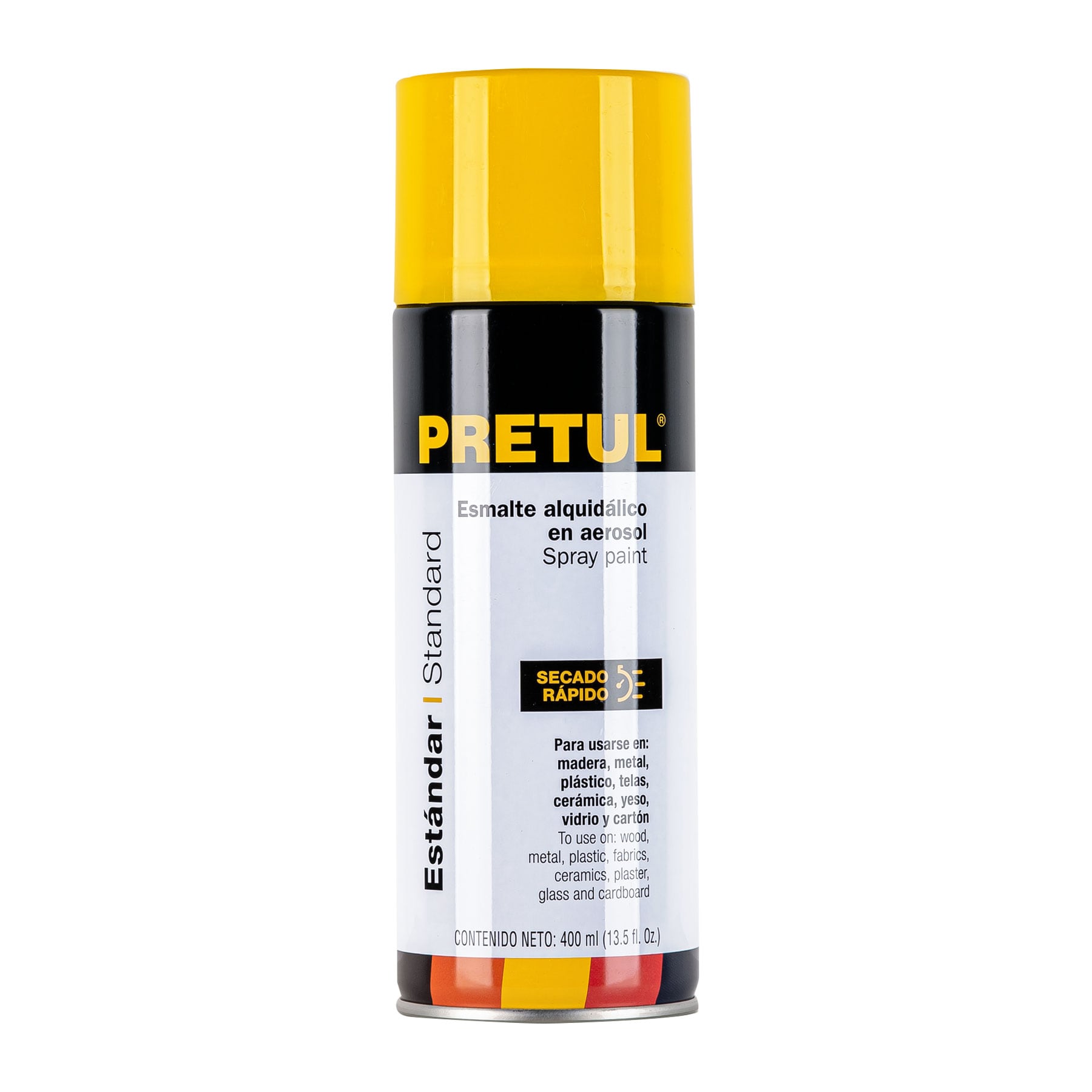 Pintura (Esmalte acrílico) aerosol, amarillo canario,Pretul