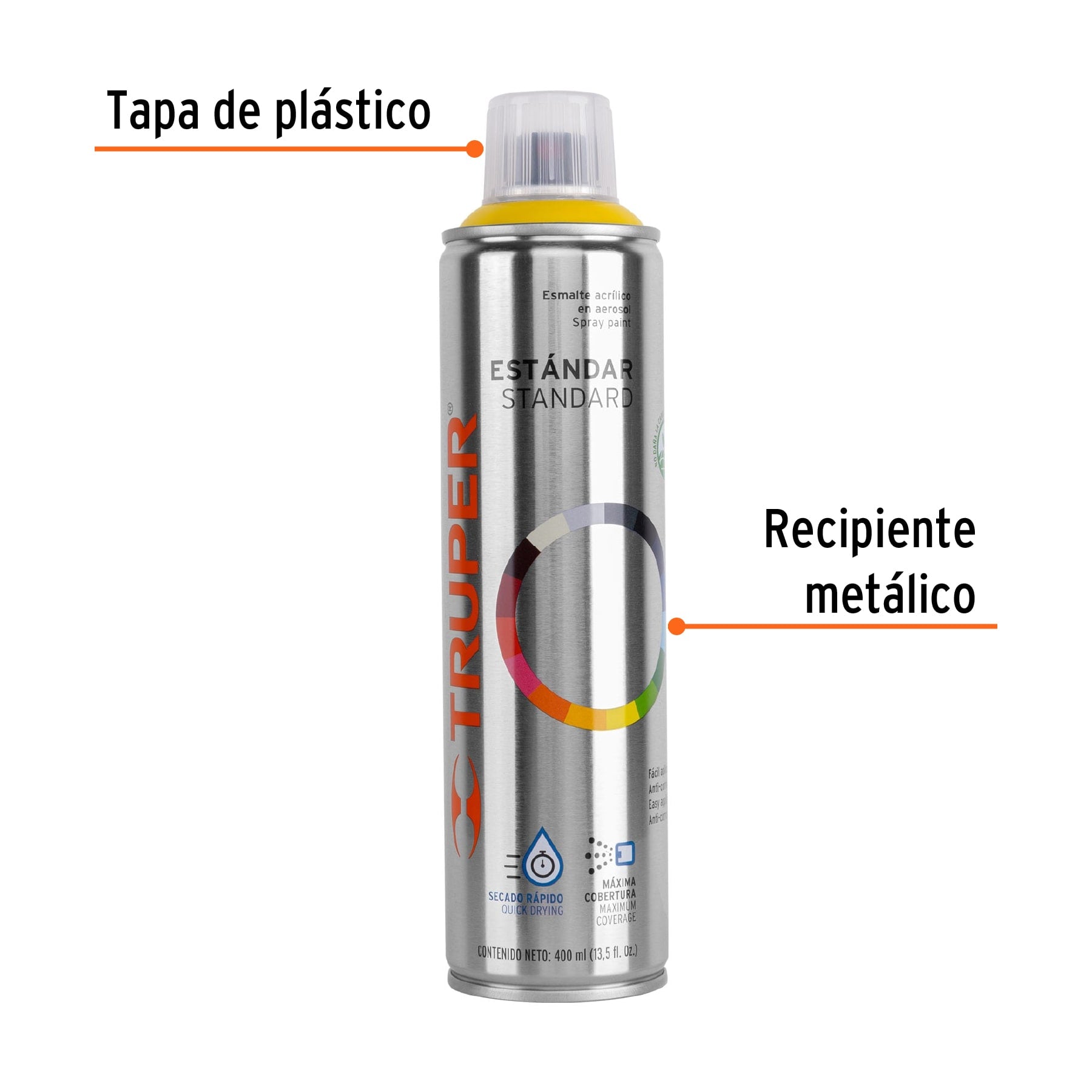 Pintura (Esmalte acrílico) en aerosol, amarillo canario