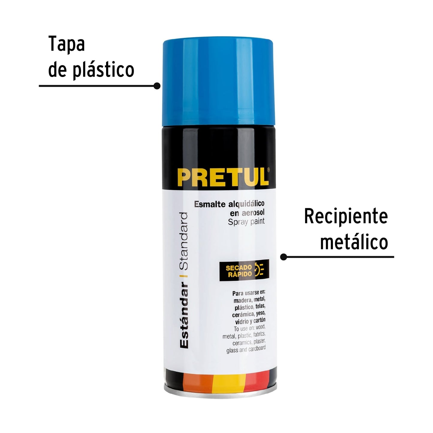 Pintura (Esmalte acrílico) en aerosol, azul holandés, Pretul