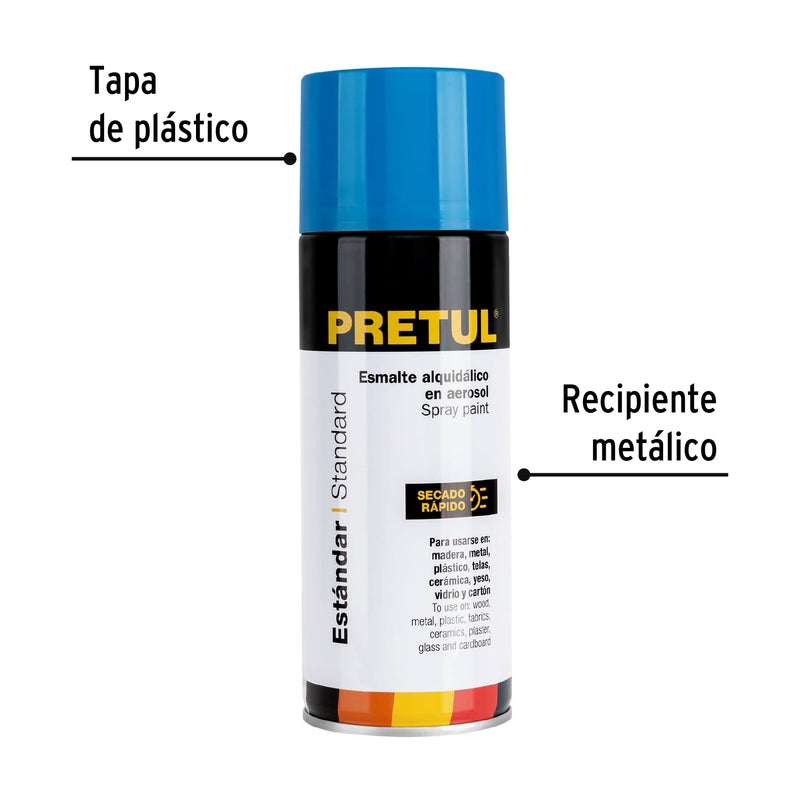 Pintura (Esmalte acrílico) en aerosol, azul holandés, Pretul