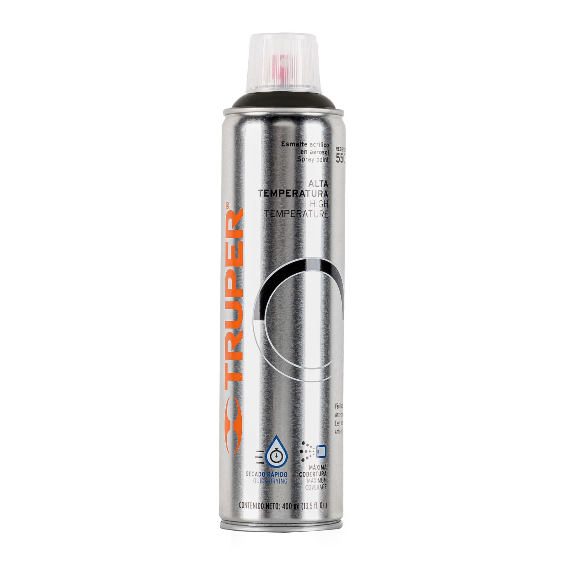 Pintura (Esmalte acrílico) en aerosol,alta temperatura,negro