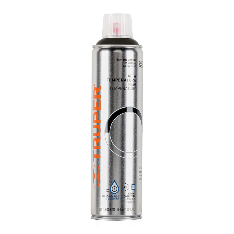 Pintura (Esmalte acrílico) en aerosol,alta temperatura,negro