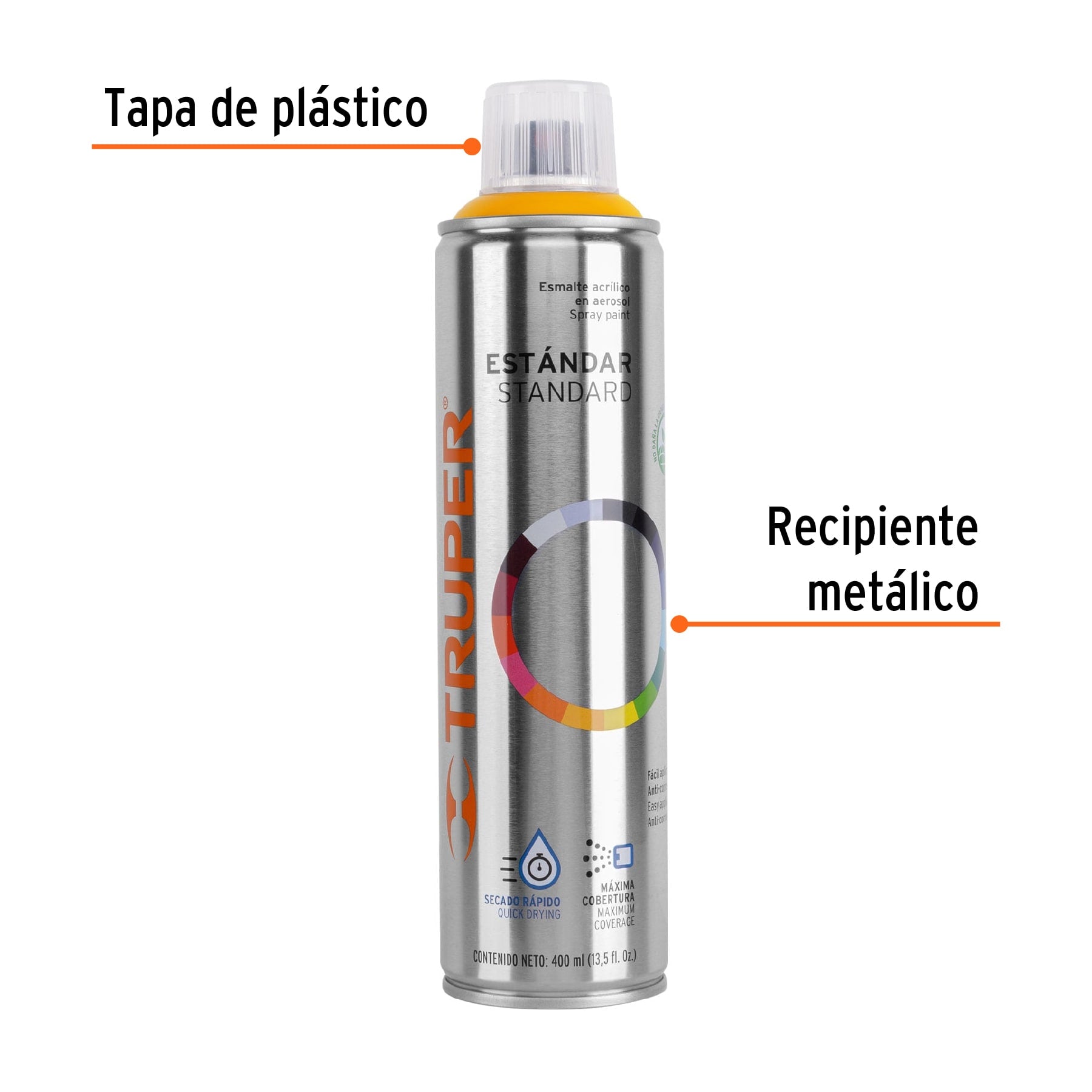 Pintura (Esmalte acrílico) en aerosol, amarillo