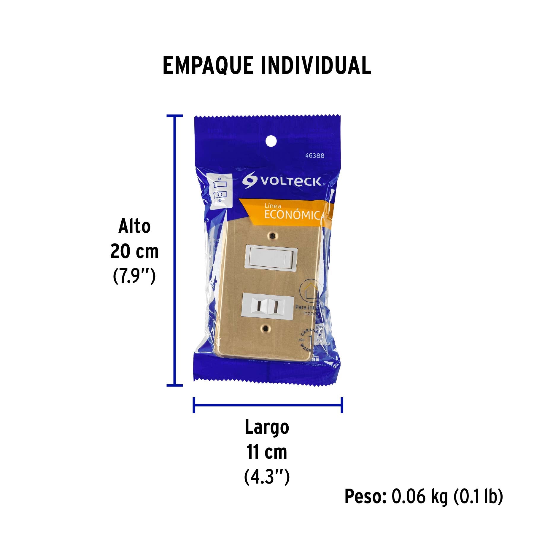 Placa armada contacto e interruptor, línea Económica