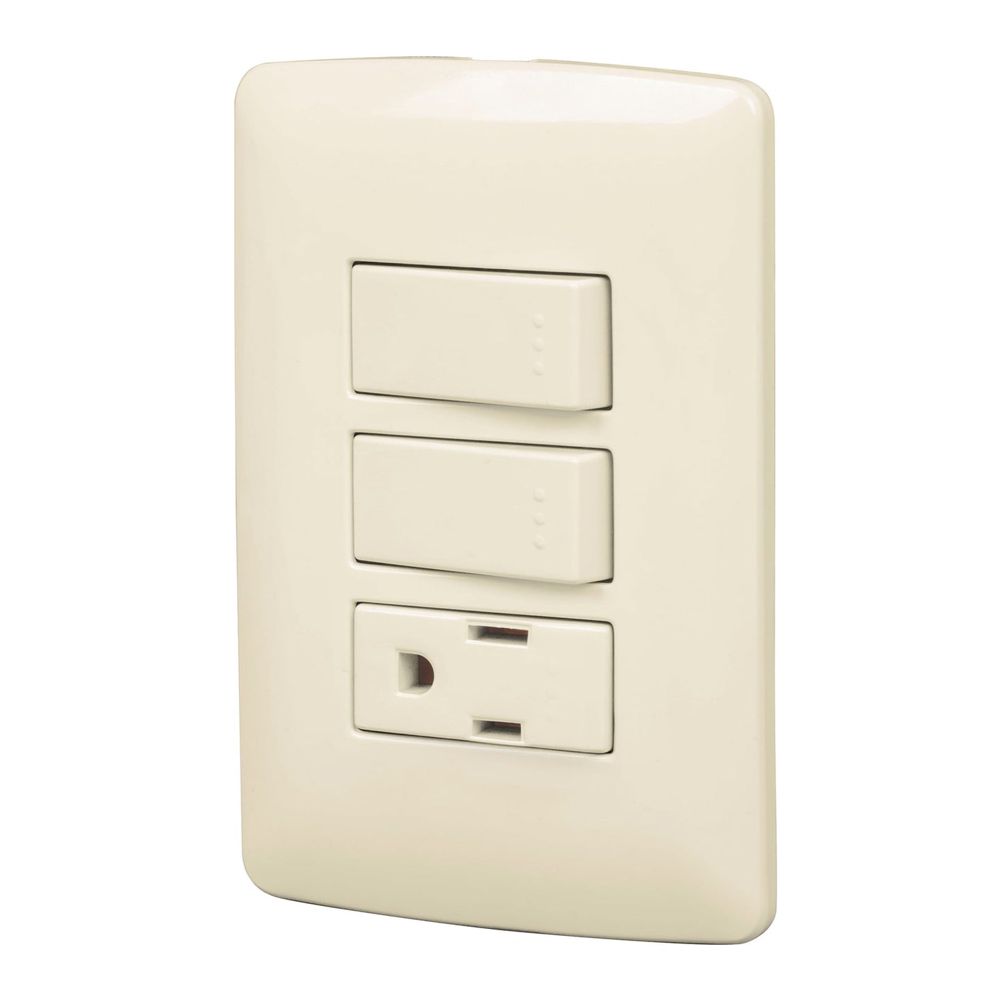 Placa armada contacto 2 interruptores,marfil, línea Italiana