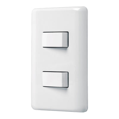 Placa armada con 2 interruptores sencillos, Volteck Basic