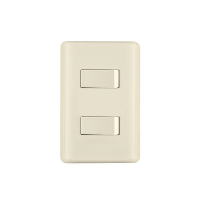 Placa armada, 2 interruptores, marfil, Volteck
