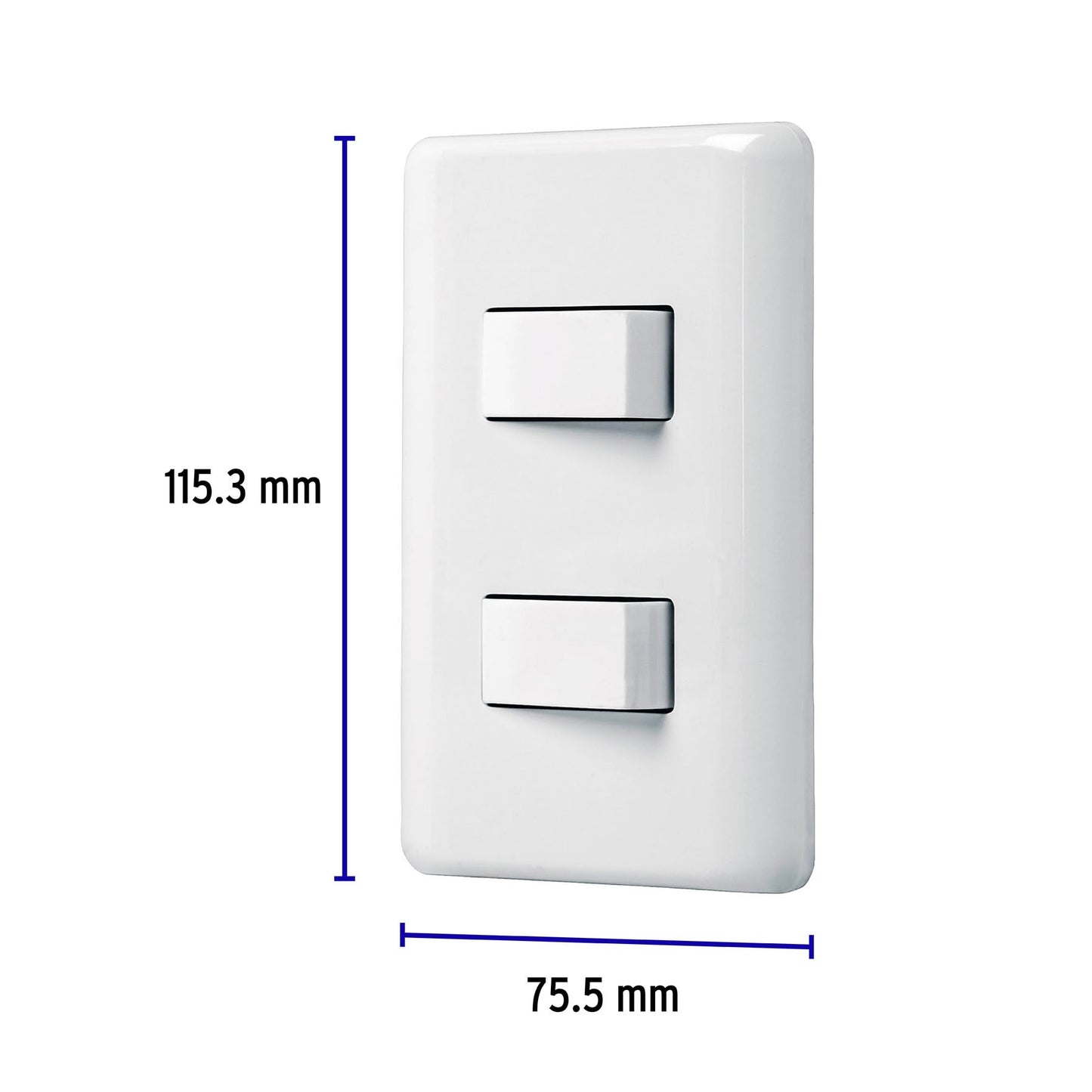 Placa armada con 2 interruptores sencillos, Volteck Basic