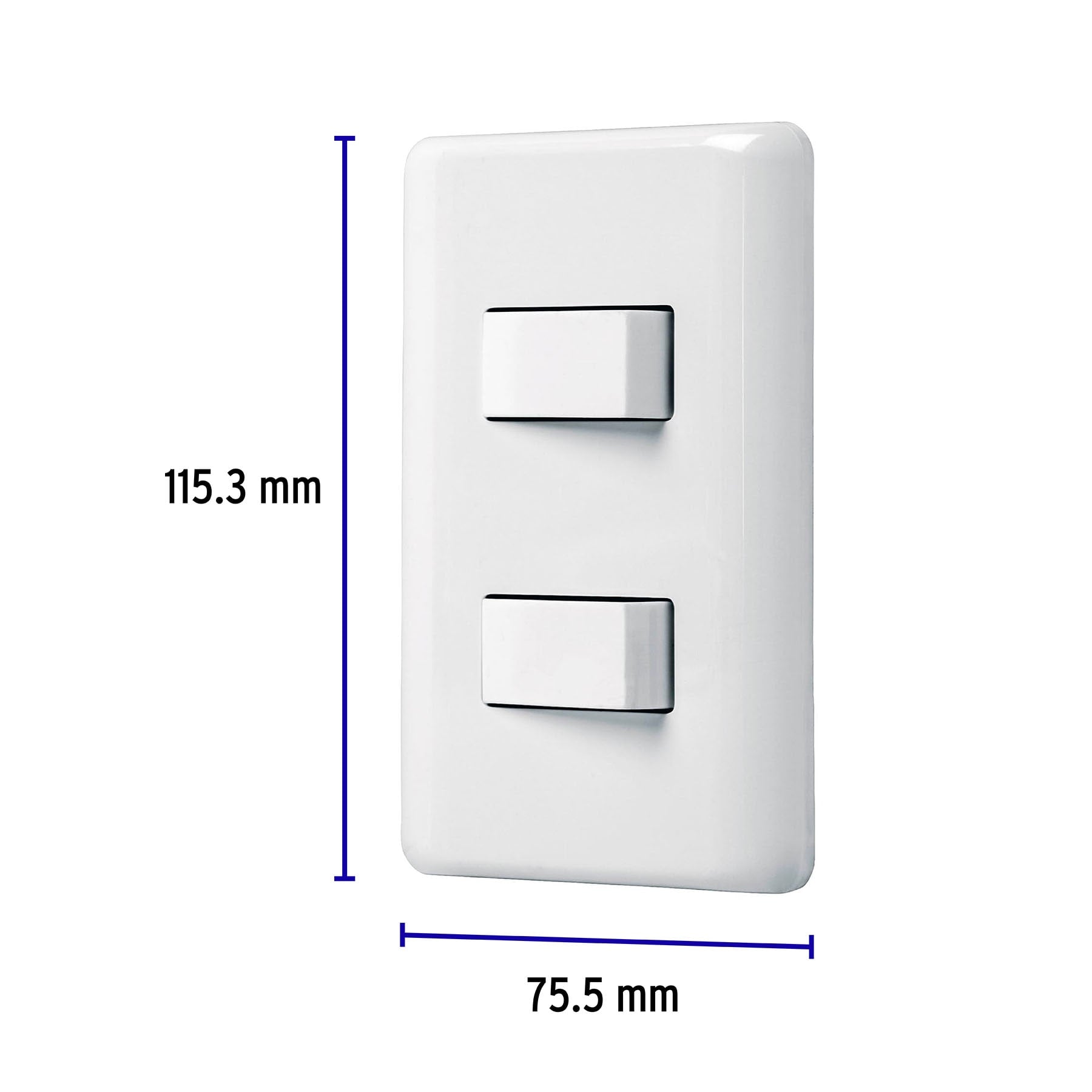 Placa armada con 2 interruptores sencillos, Volteck Basic