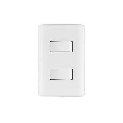 Placa armada con 2 interruptores sencillos, Volteck Basic