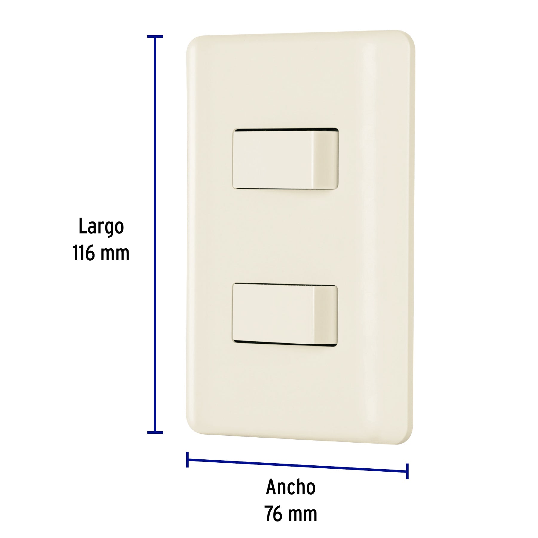 Placa armada 1 interruptor y 1 escalera, marfil, Basic