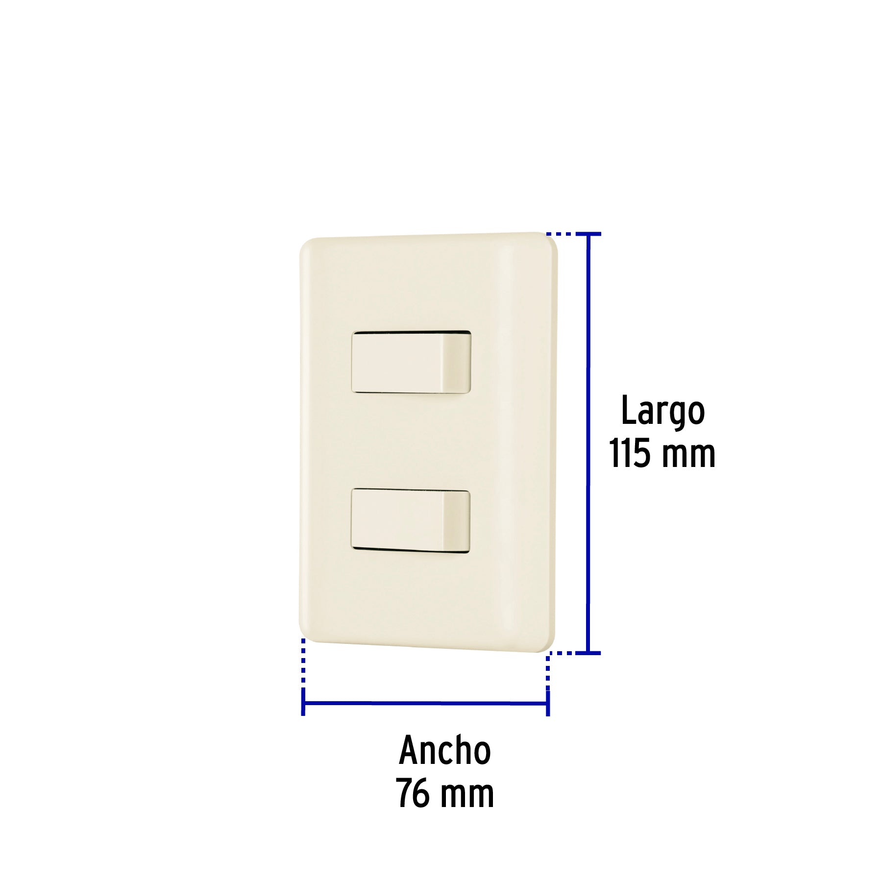 Placa armada 1 interruptor y 1 escalera, marfil, Basic