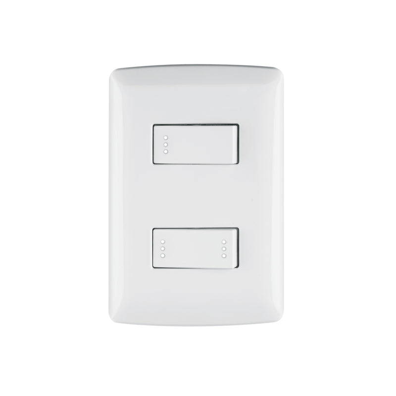 Placa armada 1 interruptor 1 escalera,blanco, línea Italiana