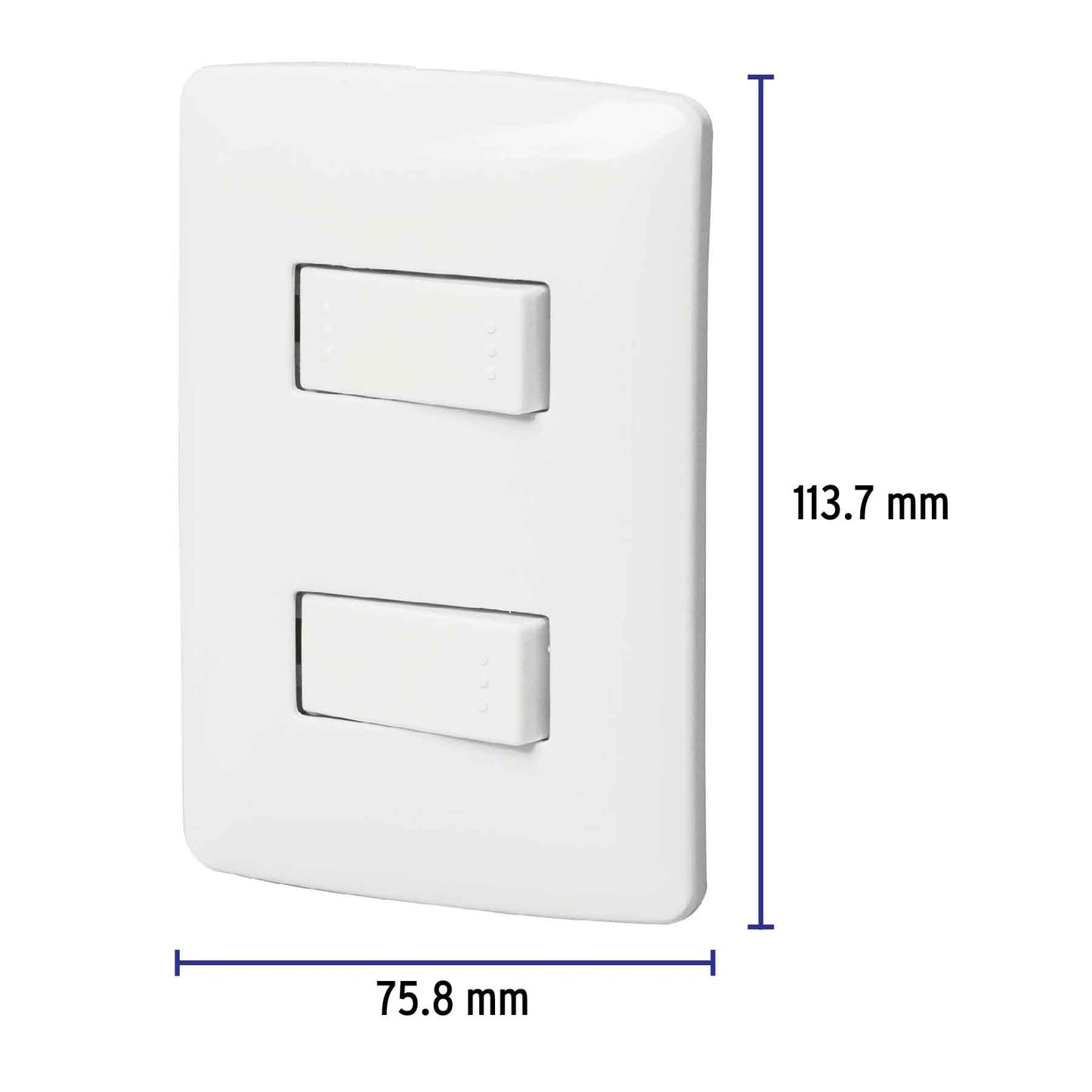 Placa armada 1 interruptor 1 escalera,blanco, línea Italiana