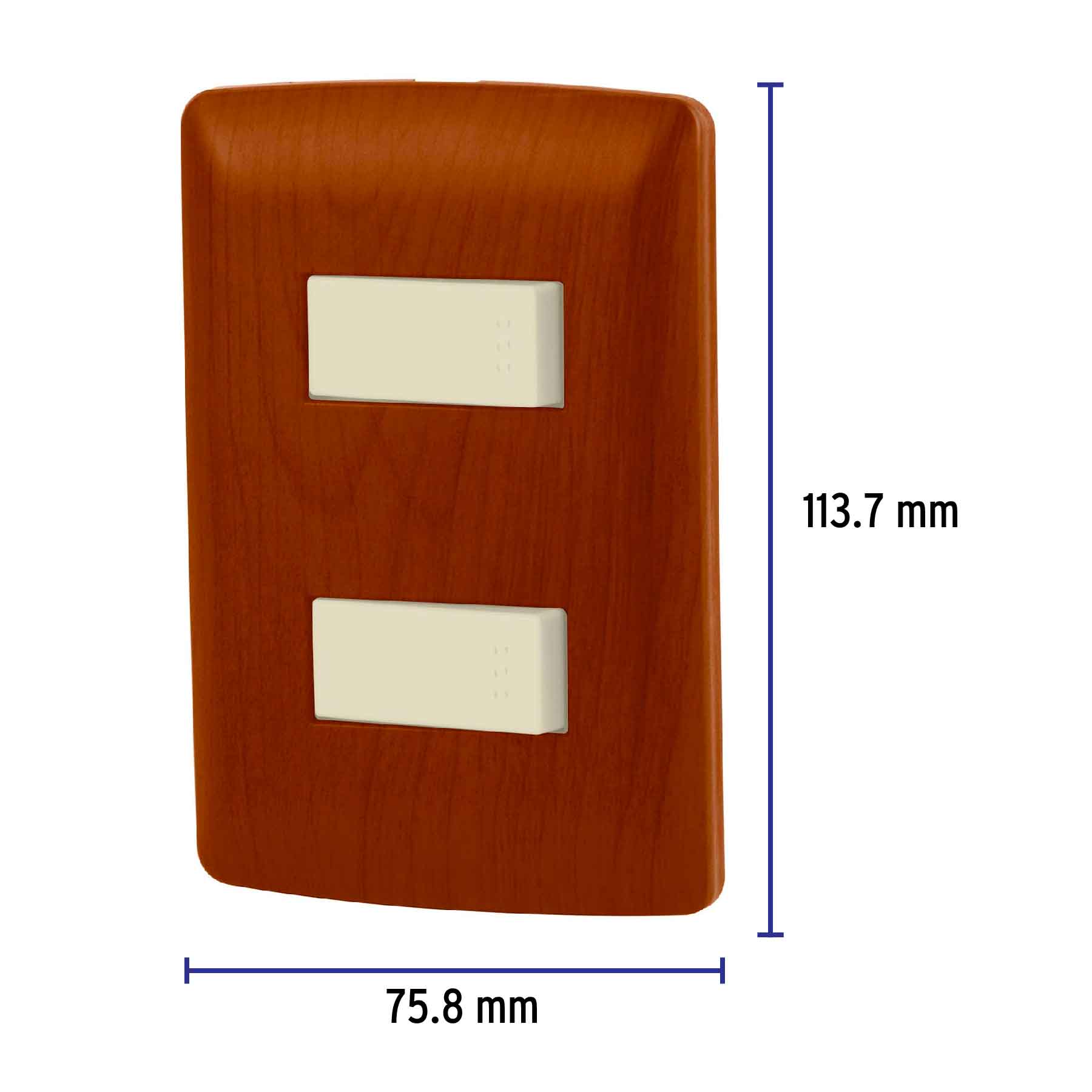 Placa armada 1 interruptor 1 escalera, madera,línea Italiana