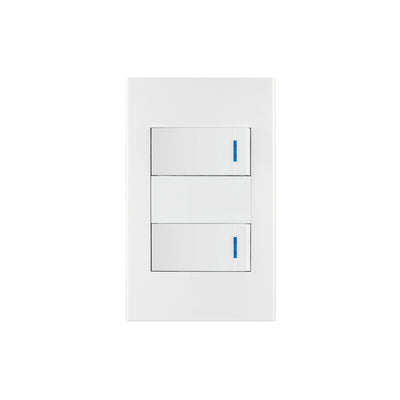 Placa armada 2 interruptores, 1 módulo, Española, blanco