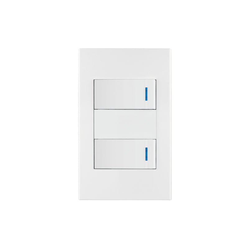 Placa armada 2 interruptores, 1 módulo, Española, blanco