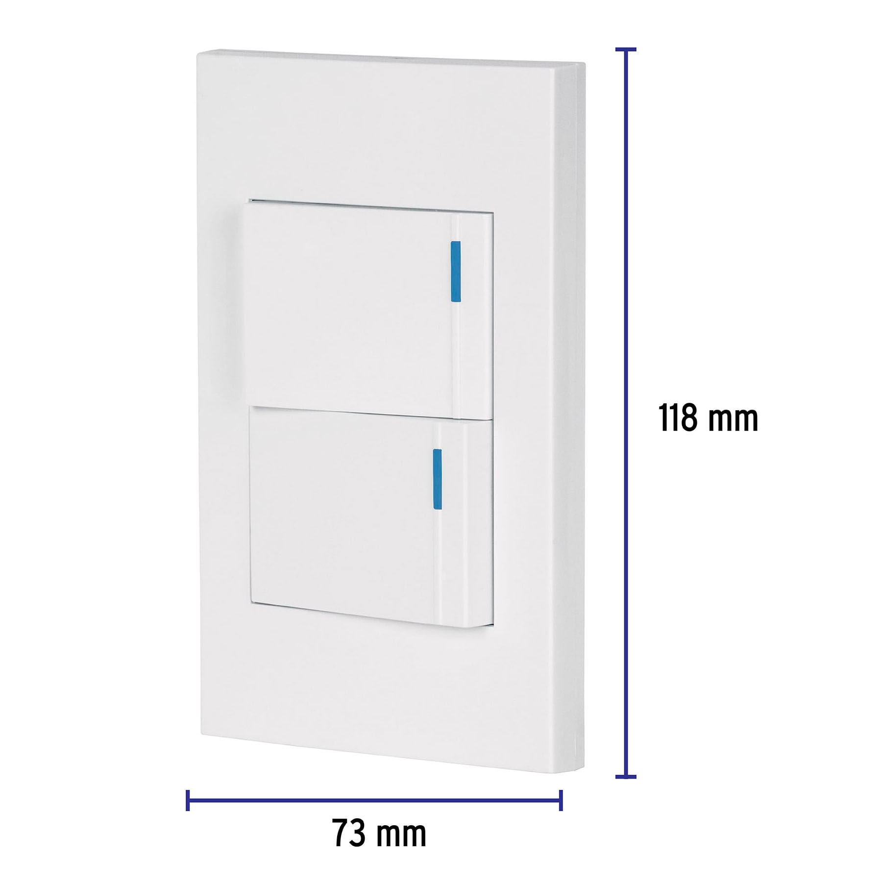 Placa armada 2 interruptores, 1.5 módulos, Española, blanco