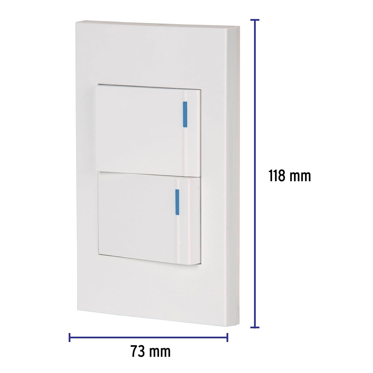 Placa armada 2interruptores 1de 3vías,1.5mod,Española blanco