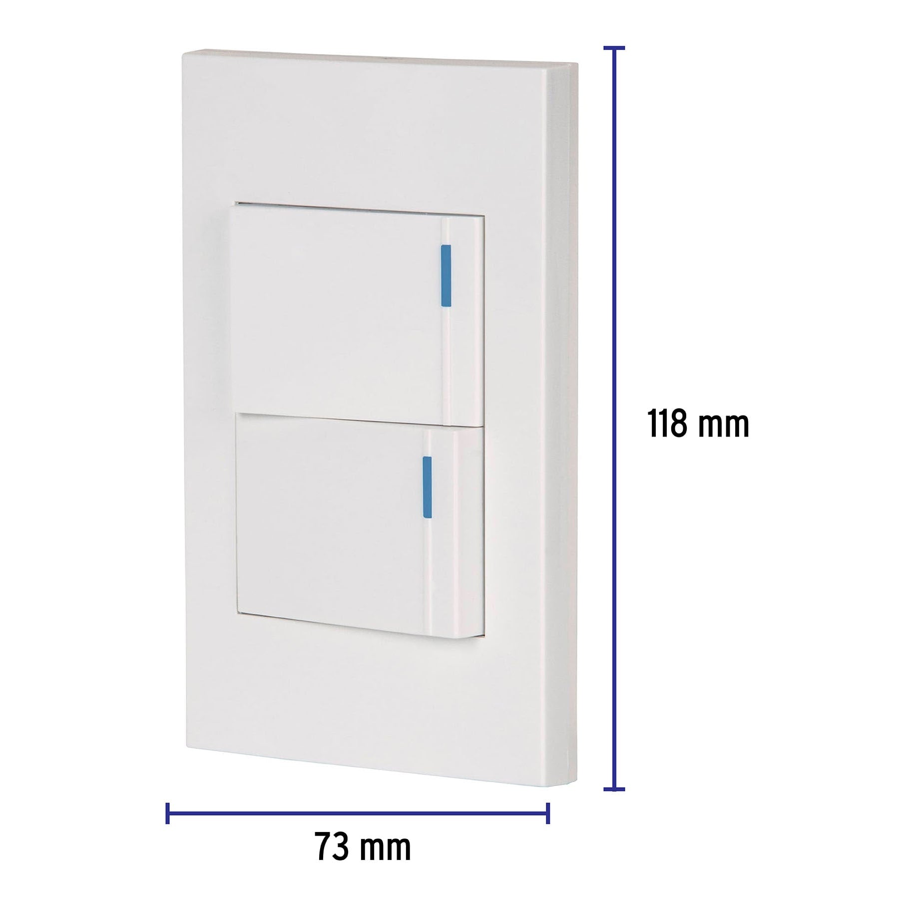 Placa armada 2interruptores 1de 3vías,1.5mod,Española blanco