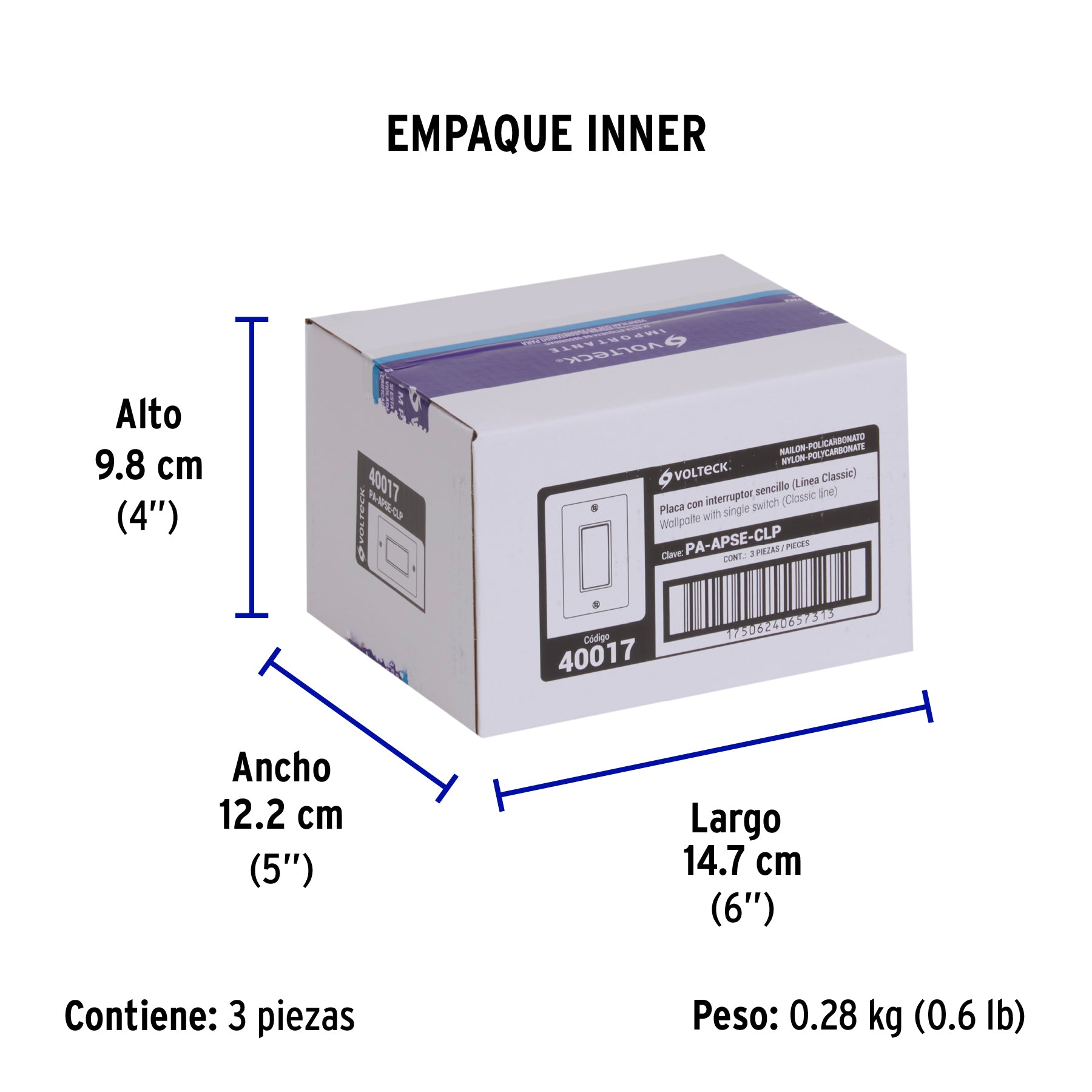 Placa armada con interruptor sencillo Classic