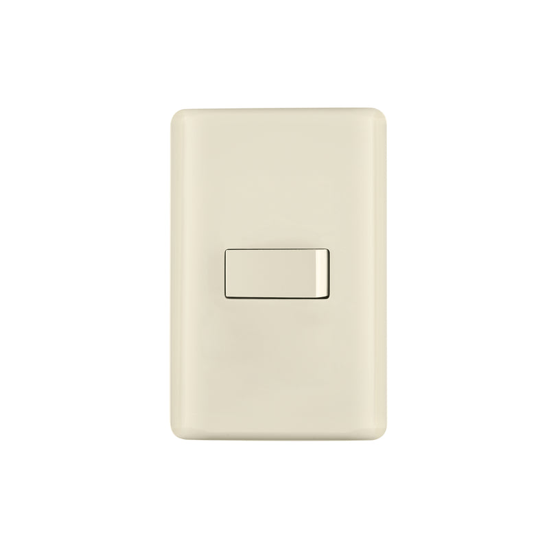Placa armada 1 interruptor de escalera, marfil, Basic