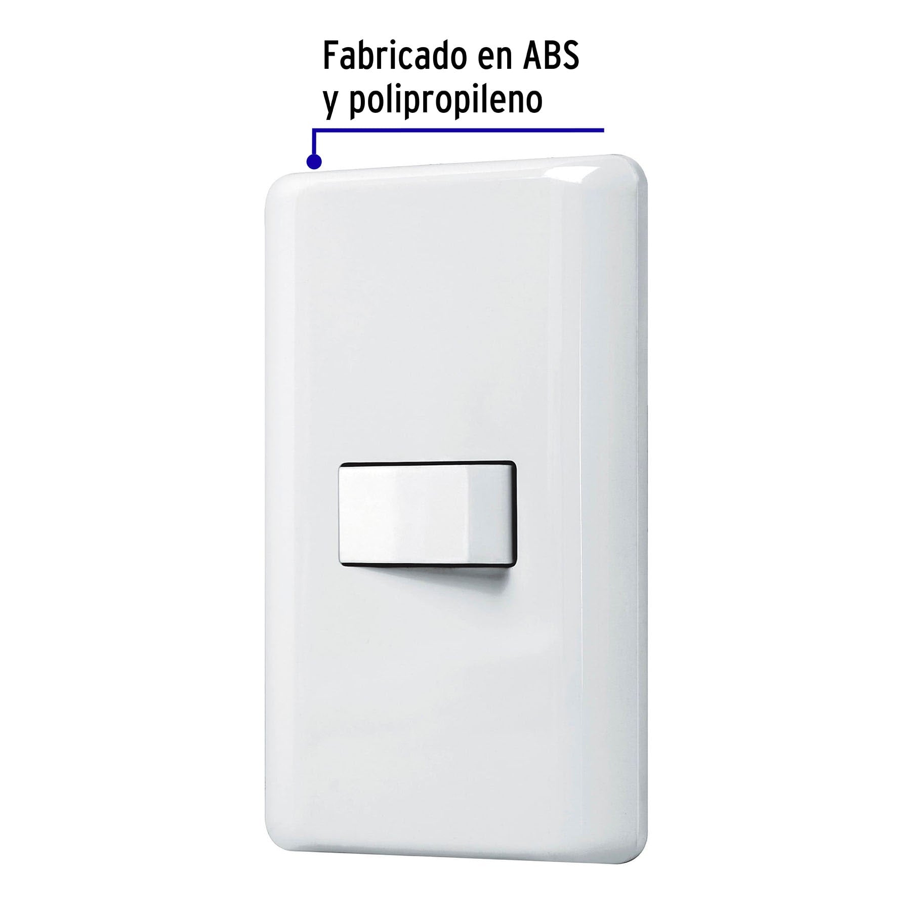 Placa armada con 1 interruptor de 3 vías, Volteck Basic