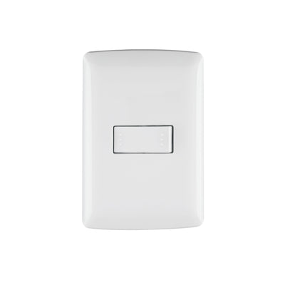 Placa armada 1 interruptor escalera, blanco, línea Italiana