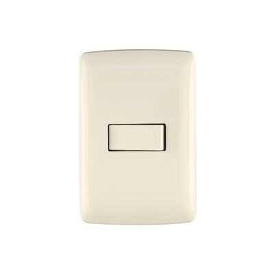 Placa armada 1 interruptor escalera marfil, línea Italiana