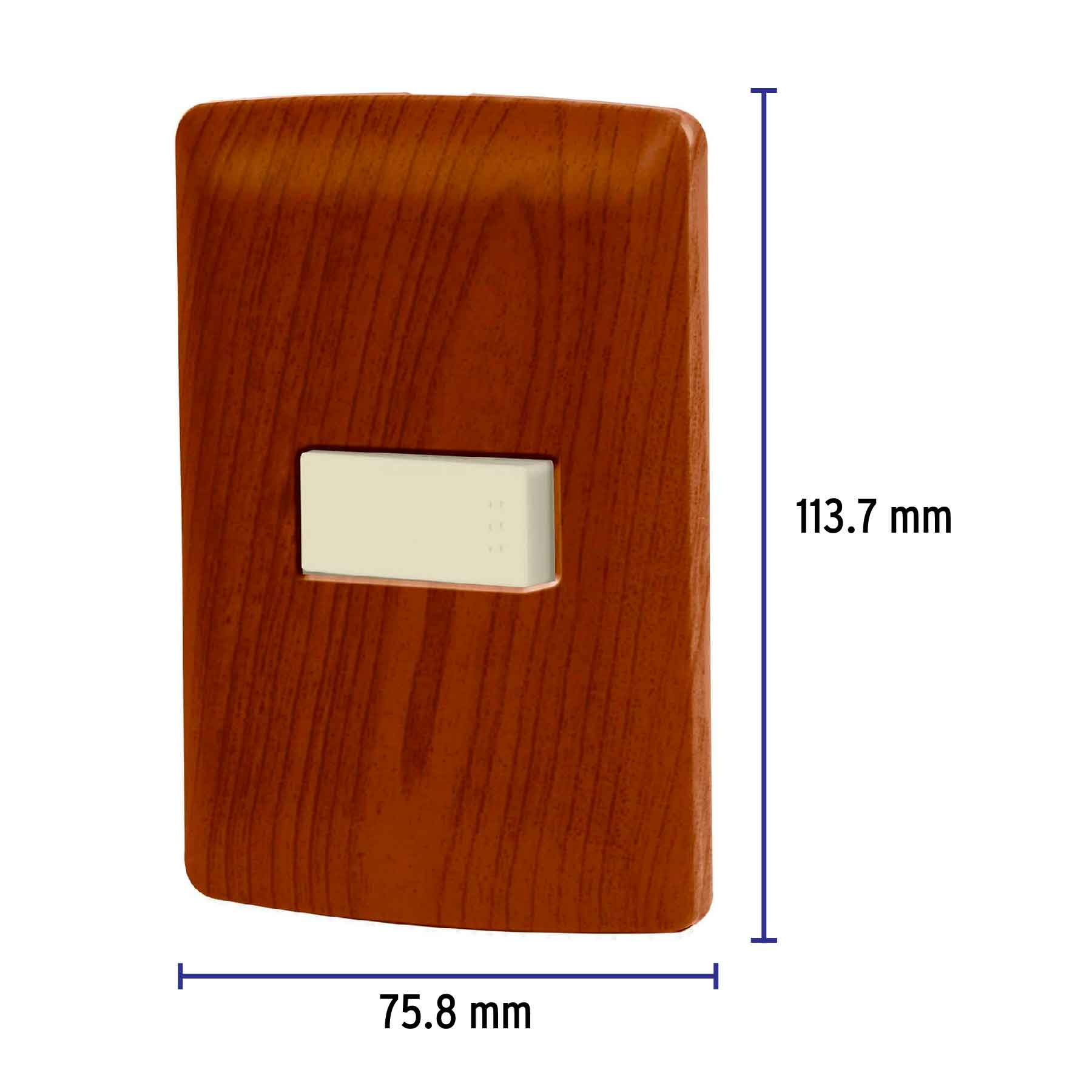 Placa armada 1 interruptor sencillo, madera, línea Italiana