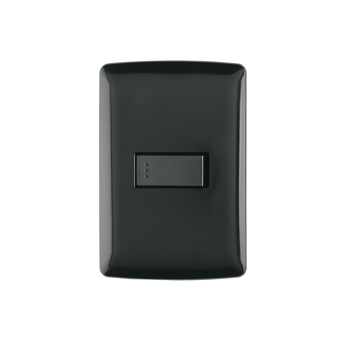Placa armada 1 interruptor sencillo, negro, línea Italiana