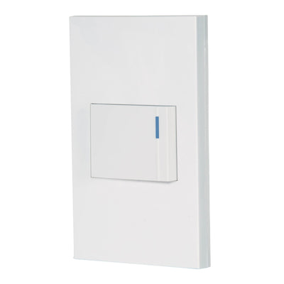 Placa armada 1 interruptor de 3vías, 1.5mód, Española,blanco