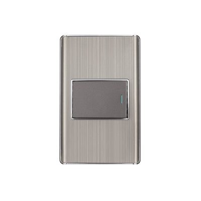 Placa armada acero inox 1 interruptor 1.5 módulos, Lisboa