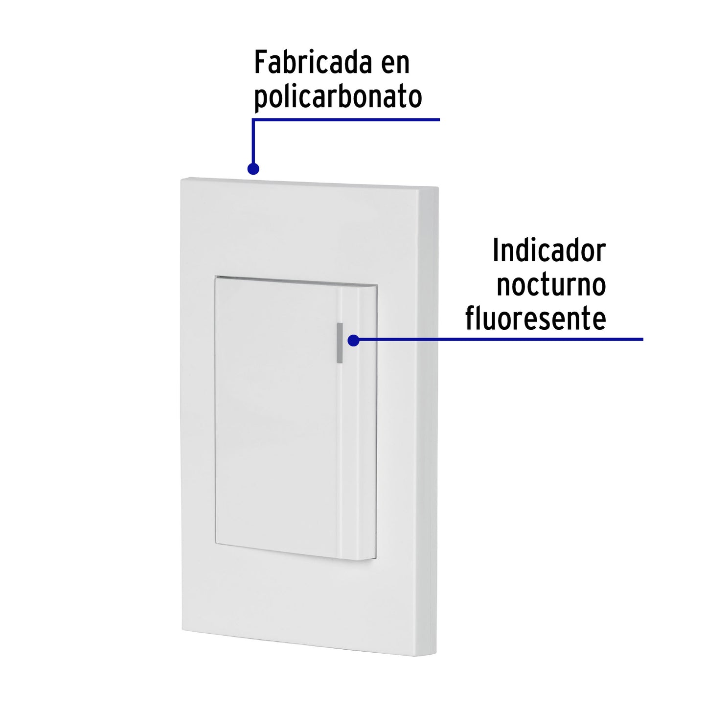 Placa armada 1 interruptor, 3 módulos, Española, blanco