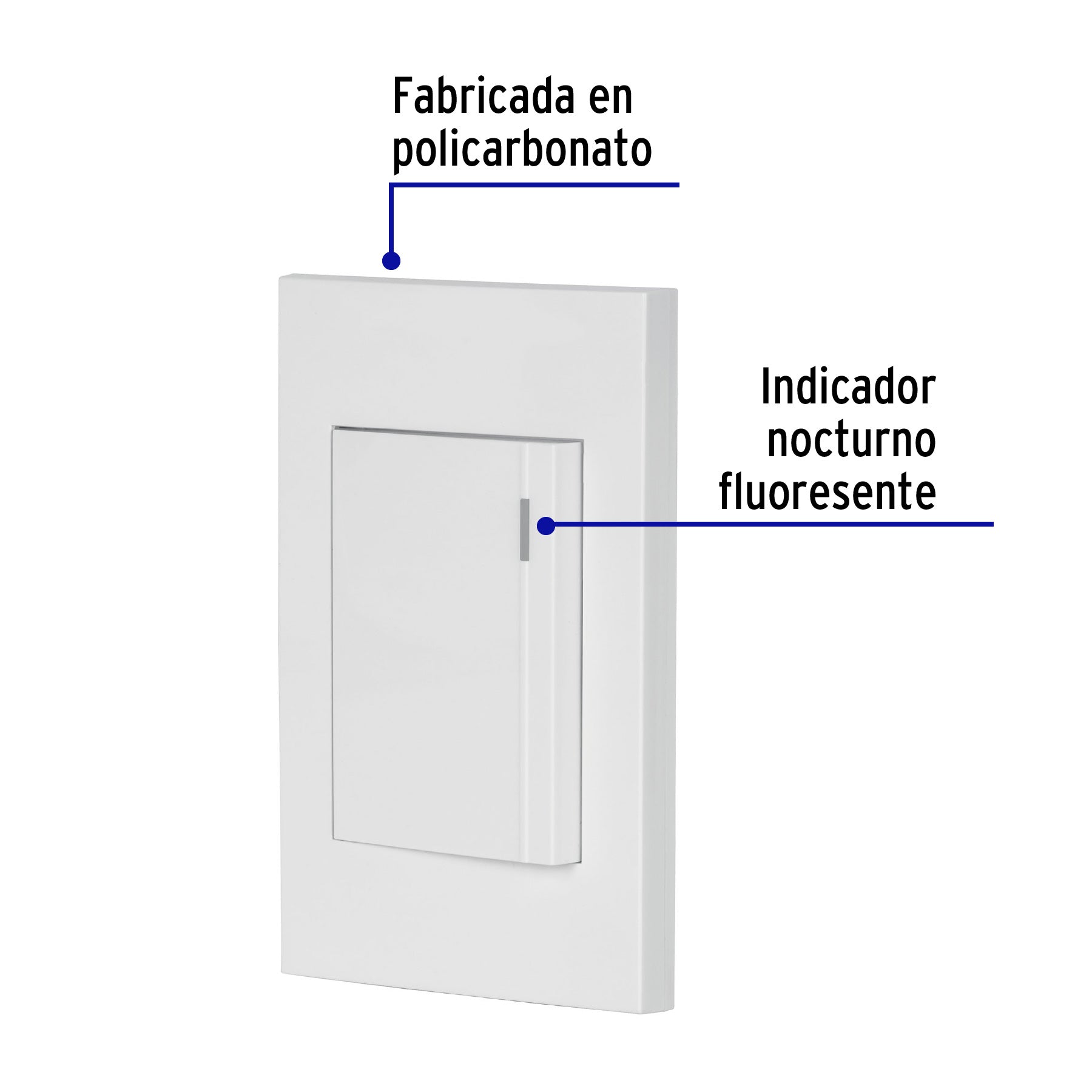 Placa armada 1 interruptor, 3 módulos, Española, blanco