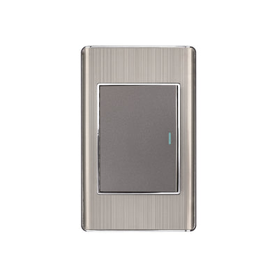 Placa armada acero inox 1 interruptor 3 módulos, Lisboa