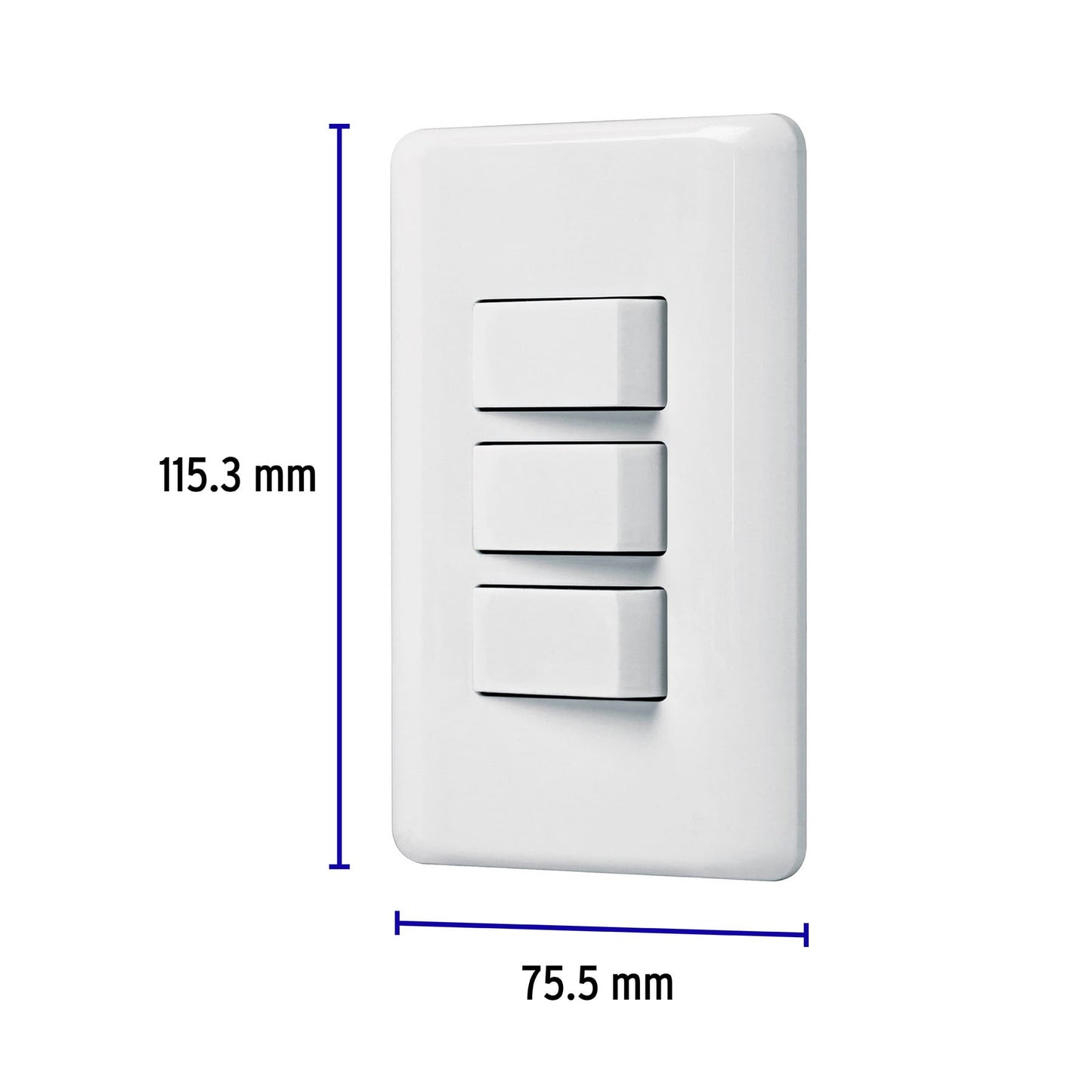 Placa armada con 3 interruptores sencillos, Volteck Basic