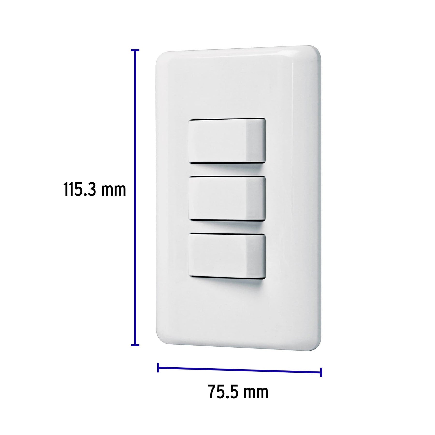 Placa armada con 3 interruptores sencillos, Volteck Basic