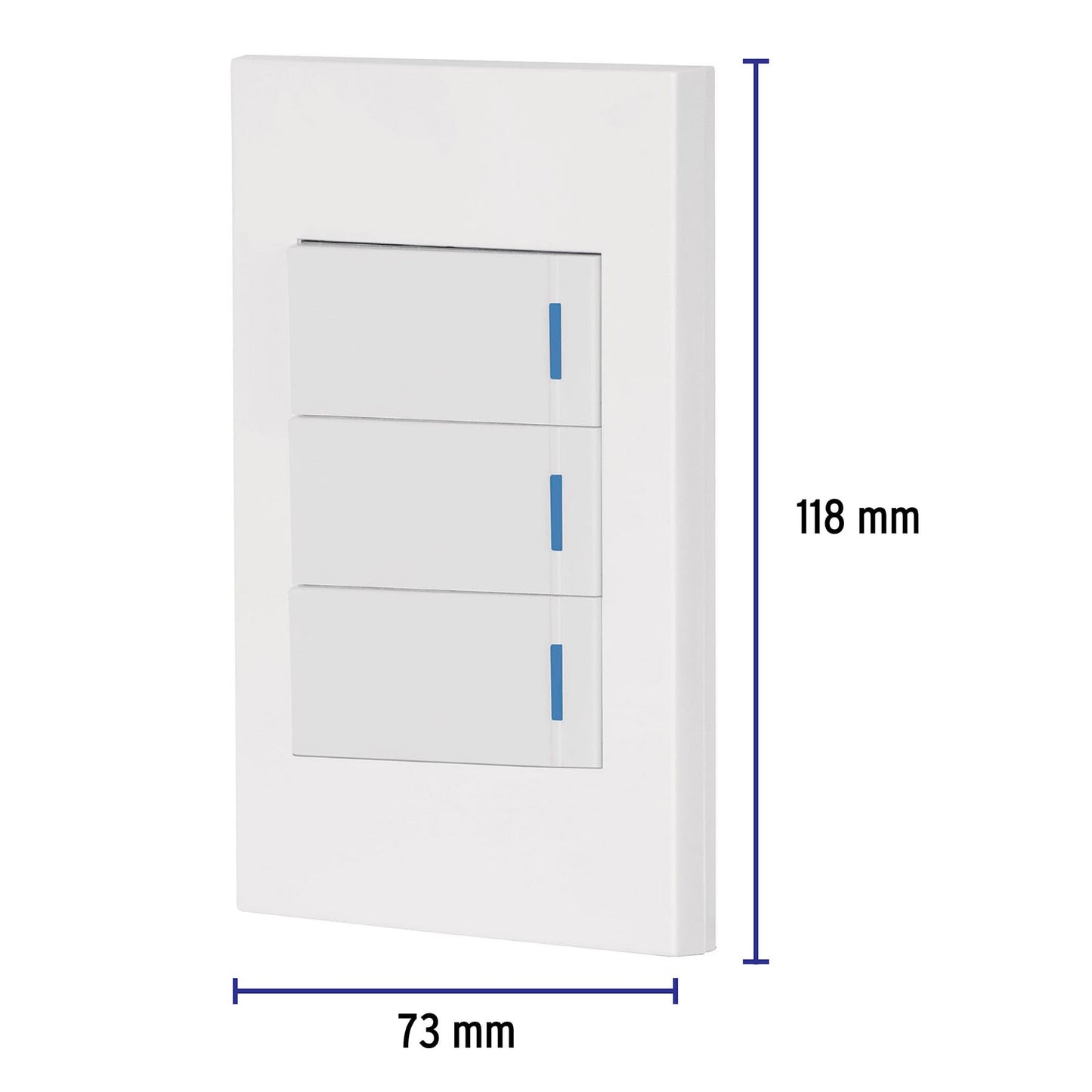 Placa armada 3 interruptores, 1 módulo, Española, blanco