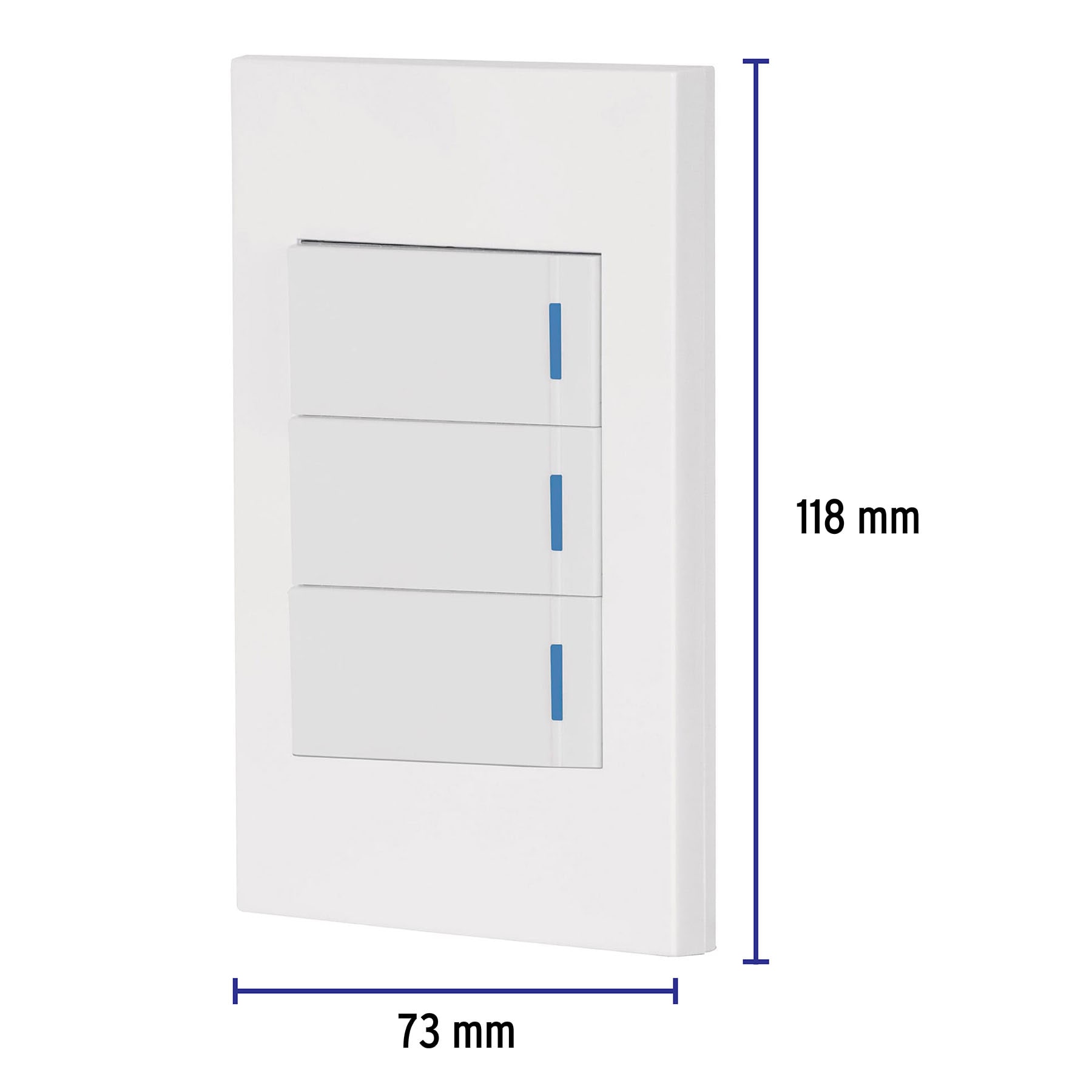 Placa armada 3 interruptores, 1 módulo, Española, blanco