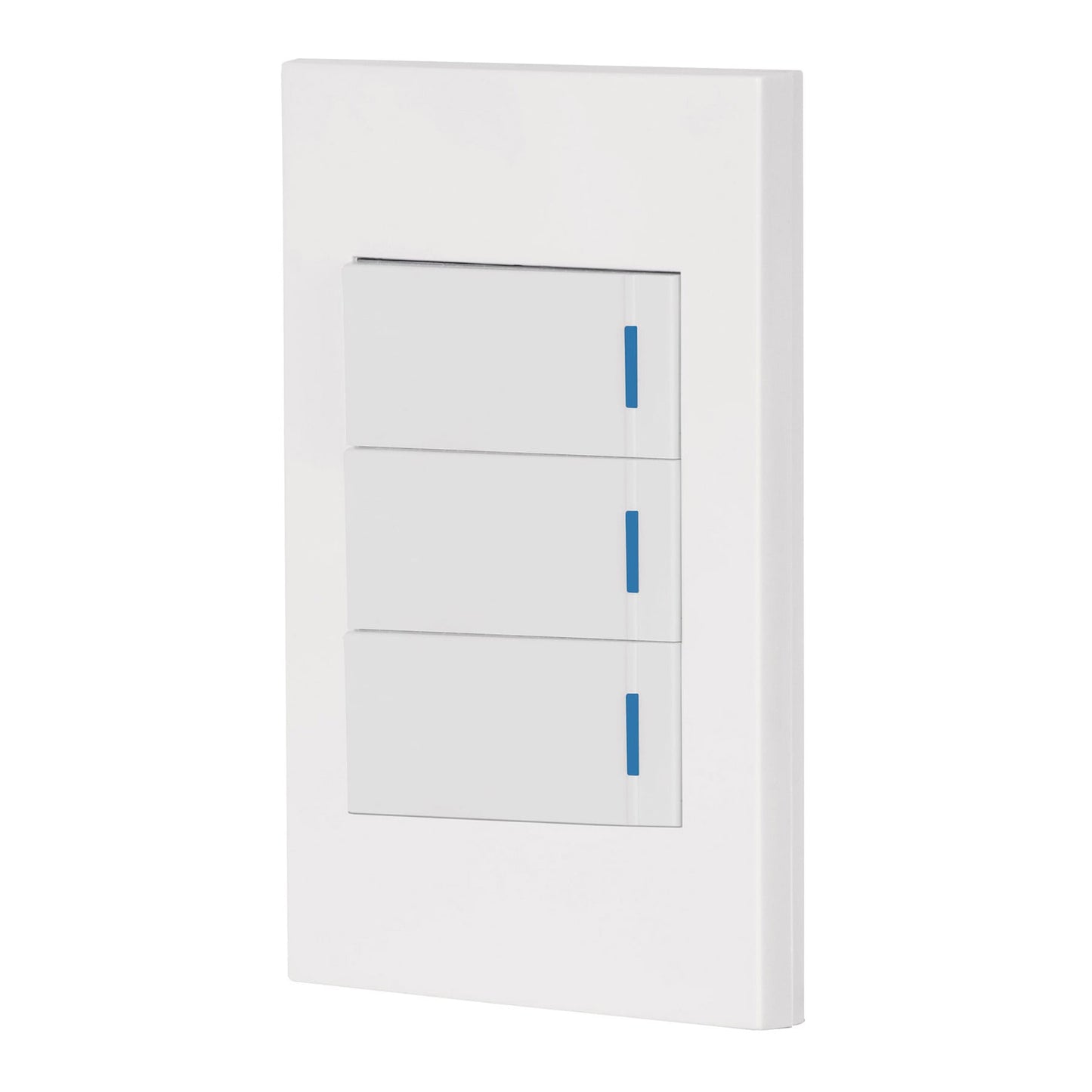 Placa armada 3 interruptores 1de 3vías,1 mod,Española,blanco