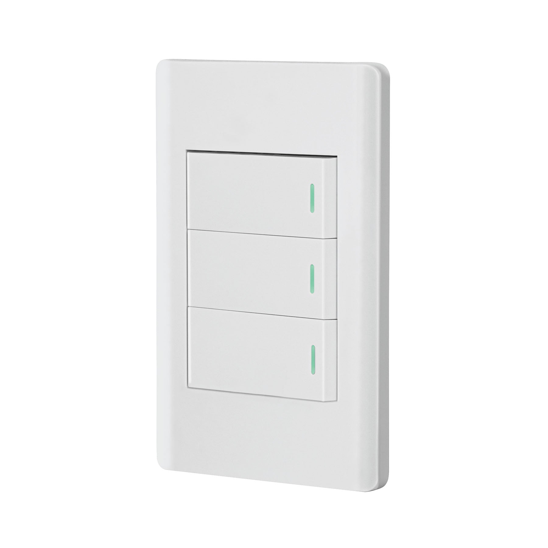 Placa armada blanca 2 interruptores 1 de 3 vías 1 mód, Lisbo