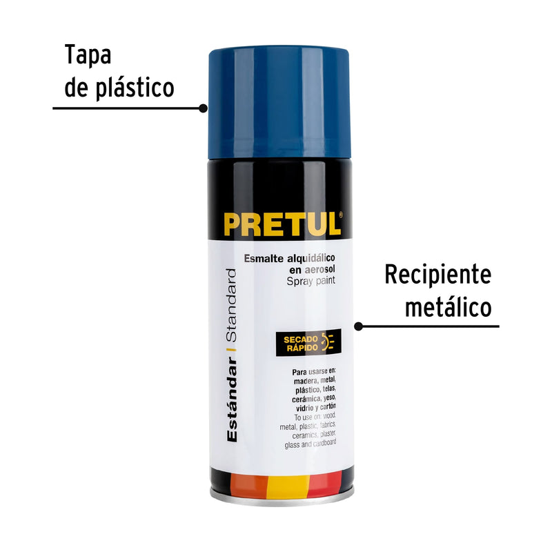 Pintura (Esmalte acrílico) en aerosol, azul ultramar, Pretul