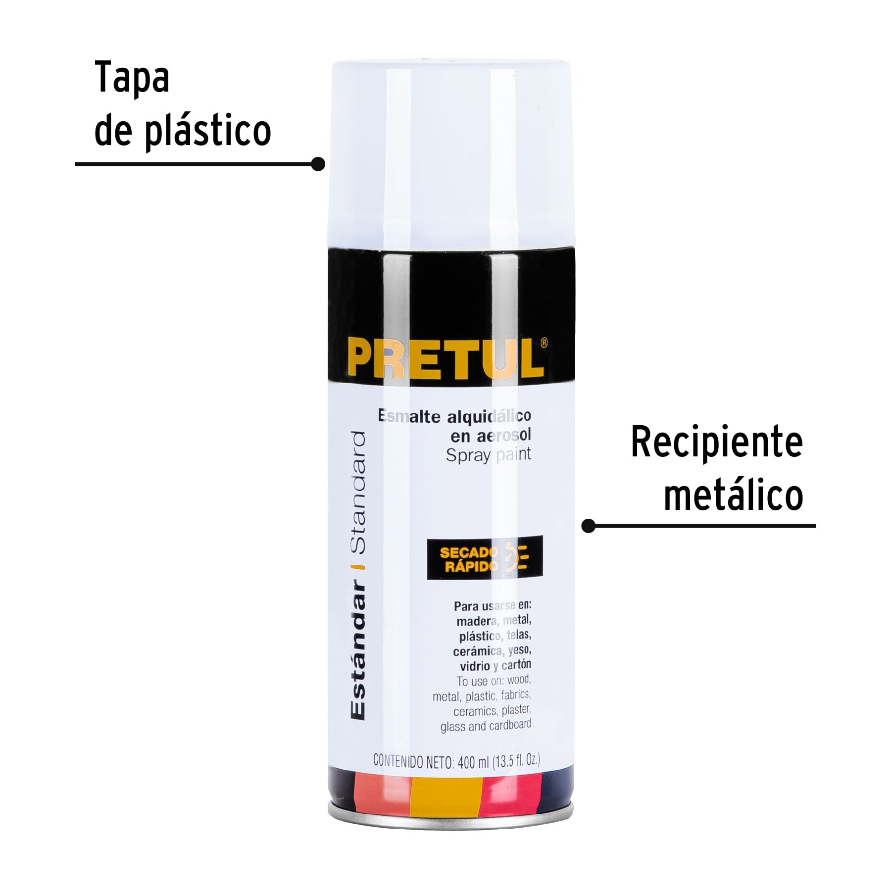 Pintura (Esmalte acrílico)en aerosol,blanco brillante,Pretul