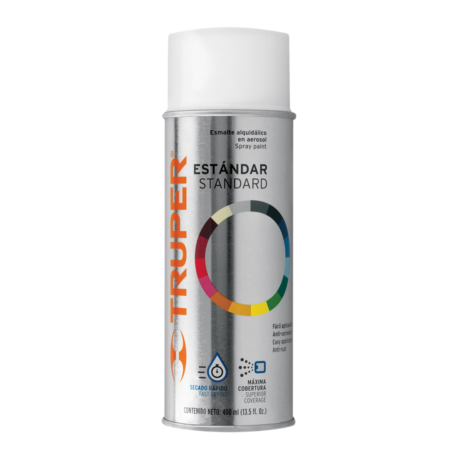 Pintura en aerosol, blanco mate, 400 ml, Truper